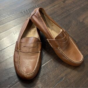 Polo Ralph Lauren Telly II Brown Leather Slip On Loafer Size 9 Men